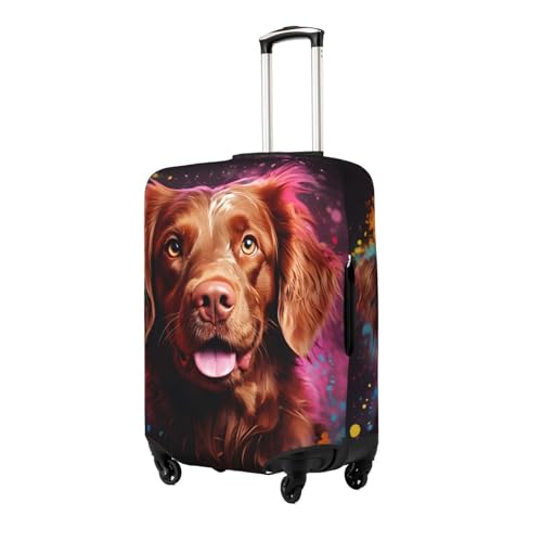 Labrador Spash Luggage Cover Washable Elastic Suitcase Cover Anti-Scratch Travel Luggage Protector Covers for Kids Adult L fits 25-28 inch Suitcase2