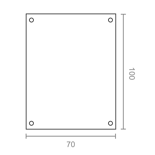 MICEL - 92649 Blindplatte aus Messing, Schutzabdeckung für Türen, weißes Finish, Dicke 1 mm, 100 x 70 mm