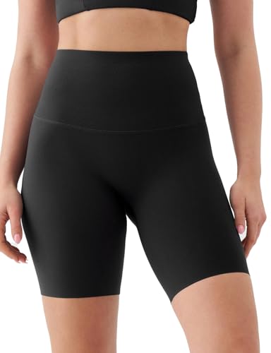 K-Swiss Women's 8' Biker Shorts - No Front Seam Compression Stretchy High Waist Workout Gym Running...