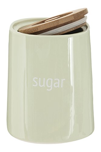 Premier Housewares Sugar Canister, Container, Dolomite - Green, H14 x W12 x D12cm - Image 4