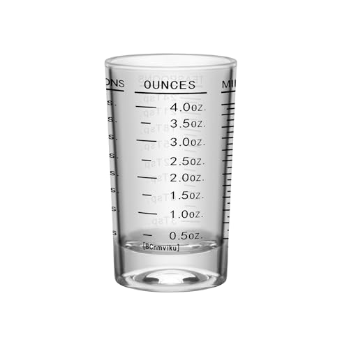 Vaso medidor de vidrio 4 oz con base pesada miniatura 1
