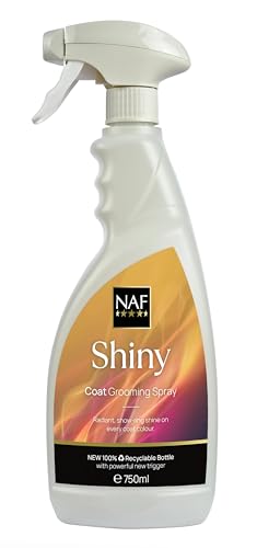NAF Shiny Spray 750ml for Horses & Ponies - Show Shine Coat Polish Conditioning Spray- Long Lasting Gloss Finish