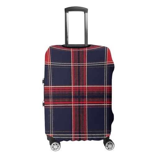 Blue Red Tartan Plaid Pattern Luggage Covers Washable Travel Suitcase Cover Elastic Baggage Protector4