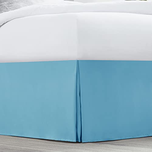 Image of Nestl Beach Blue Bed Skirt King Size - King Bed Skirt 14 Inch Drop - Brushed Microfiber Bed Skirts - Hotel Quality Pleated Bed Skirt - Shrinkage & Fade Resistant