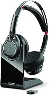 Poly - Voyager Focus UC with Charge Stand (Plantronics) - Bluetooth Dual-Ear (Stereo) Headset with Boom Mic - USB-A Compatible with PC and Mac - Active Noise Canceling - Works with Teams, Zoom & more