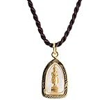 Artschatz ゴールデンウィークデー ブッダ ペンダント ネックレス お守り チャーム - 日曜日、月曜日、火曜日、水曜日、木曜日、金曜日、土曜日, 真鍮像塗装ゴールドとゴールドメッキメタルケース。, 宝石なし