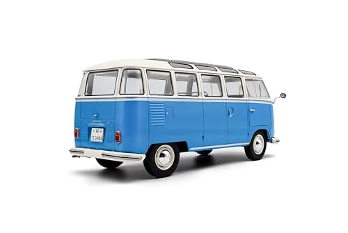 Solido Volkswagen T1 21 Ventanas 1:18 Azul/Blanco miniatura 4
