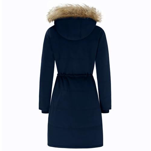 Garemcy Women's Winter Coat Water Repellent Long Puffer Jacket Warm Parka with Detachable Fur-trim Hood2