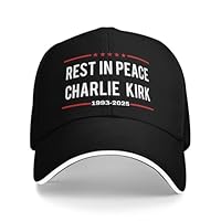 Rest in Peace Charlie Kirk Hats Republican Memorial Tribute 1993 2025 Baseball Cap Black