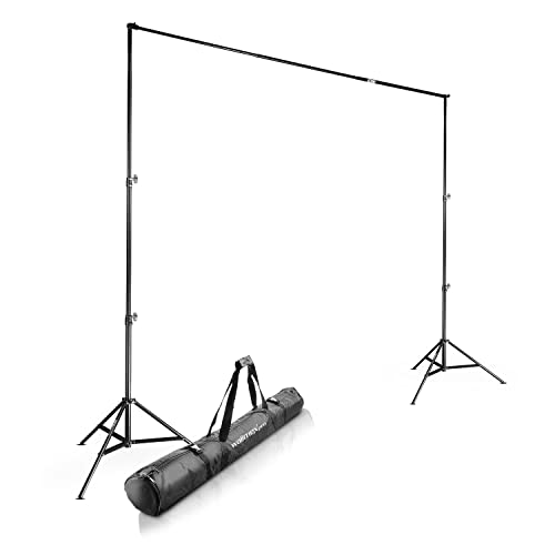 Walimex pro Hintergrundsystem XXL 190-465 cm breit, Hintergrundständer bis 400 cm Höhe, Lampenstative mit 5/8 Zoll Spigot, Hintergrund-Set für...