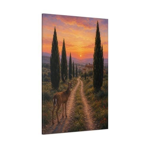 Impression sur toile dramatique de style champêtre avec châssis épais 3cm