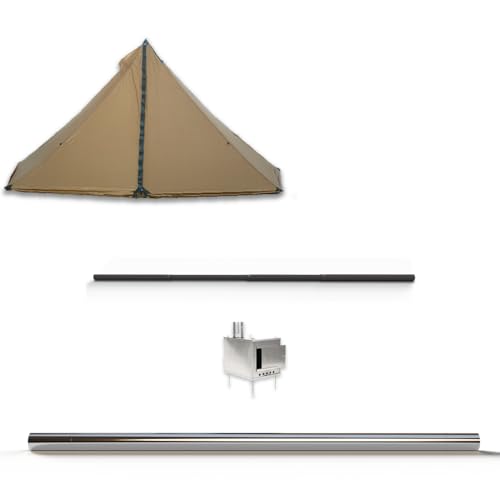 Carpa tipo tipi ligera para 6 personas beige miniatura 1
