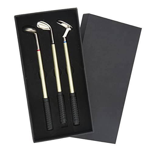 Golf Club Putter Pen Set, Zinc Alloy Desktop Ballpoint Pen Accessories with Storage Box for Golf Enthusiasts Gift