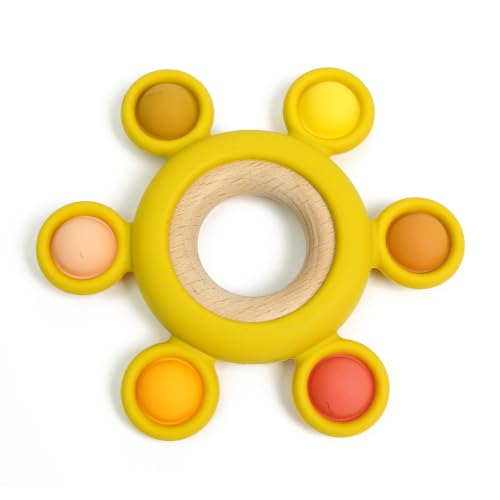 Imagination Junction Food Grade Silicone Baby Toy Montessori Sensory Toy(Yellow)