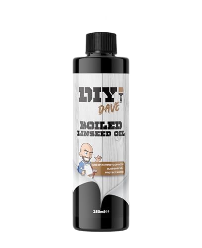 DIY Dave - Aceite de linaza hervido, aceite de primera calidad para mejorar, sellar y proteger madera natural de roble, pino con un acabado brillante, 250 ml