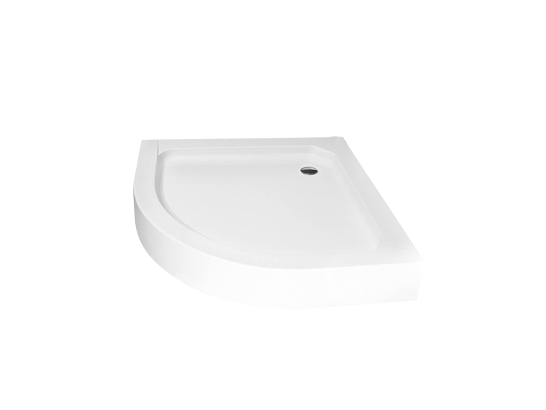 VBChome Piatto doccia 70 x 70 cm Sifone piatto doccia quadrato bianco liscio + scarico fi50 piastra di copertura sanitaria acrilico