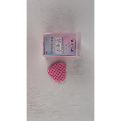 BELOOSYE 400 PCS Lint Free Nail Wipes, Eyelash Extension Glue Wipes, Super Absorbent Soft Non-woven Fabric Heart Shaped Nail Remover Wipes for Lash Extension Supplies & Nail Polish Bottle(Dark Pink) Cover