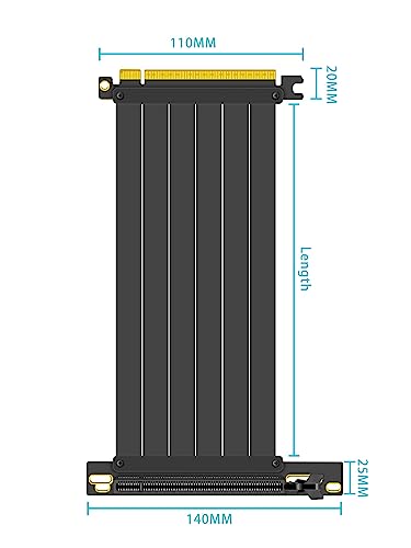 GLOTRENDS 300mm PCIe 3.0 X16 Riser Cable for Low-end PCIe 3.0 GPUs - Image 3