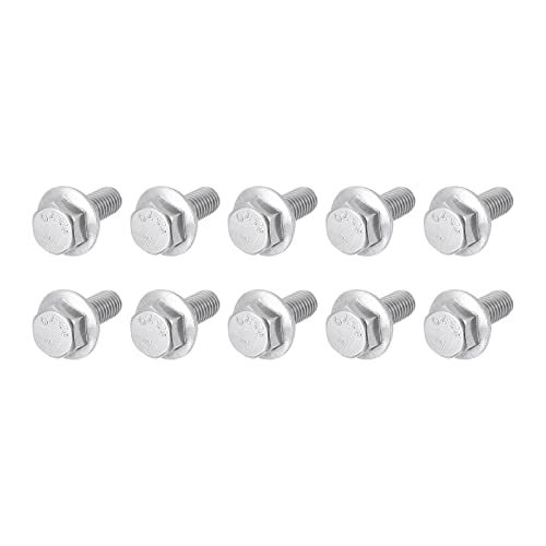Image of METALLIXITY Flanged Hex Head Bolts (M6x12mm) 50pcs, Hexagon Serrated Flange Bolt Carbon Steel Screw - for House Construction Hardware Fasteners