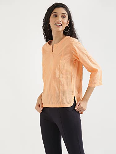Image of SAADAA Everyday Cotton Top | Women's Regular Solid Color Top | Casual /Office Wear