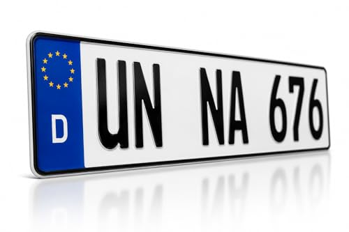 Fahrradträger Kennzeichen 520x110 mm – 1 Stück Kennzeichen für Fahrradträger DIN-Zertifiziert & reflektierend – Nummernschild mit individueller Wunschprägung – Made in Germany