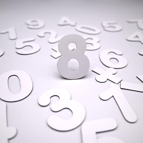 FERFLEX - Weiße magnetische Zahlen – Pädagogisches Spiel für Kinder ab 3 Jahren – 100 Magnete (4 cm, 0,8 mm dick) – Zählen Lernen – Für alle magnetischen Oberflächen geeignet