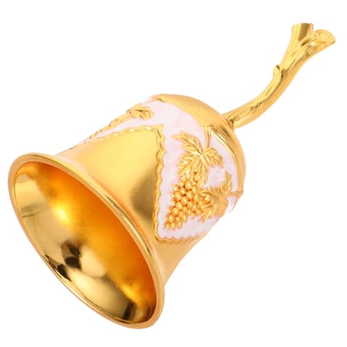 Totority 純銅ハンドベル鳴らしヨーロッパレトロ彫刻老人ベル会議室装飾品としての銅ベル(ゴールド) 教会の鐘 ウェディングベル 教室のベル 結婚指輪のベル クリスマスの鐘の音 ダイニングテーブ