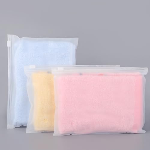 Svaldo Bolsas Zip Ropa, 50 Piezas 20 * 14cm Bolsas Plastico con Cierre, Bolsas Viaje Organizador, Bolsas de Viaje Organizadoras para Ropa, Cosméticos (Esmeriladas, con Orificios de Ventilación)