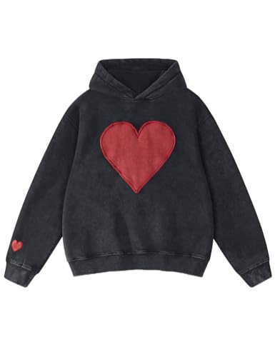 Amazon.com: FAIABLE Hoodies for Women Heart Patch Couples Hoodies