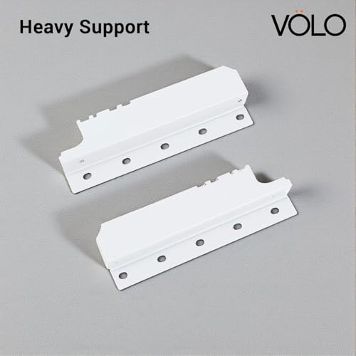 Image of VOLO Soft Close Tandem Drawer Slide System for Modular Kitchen - Double Gallery Metal Side Panels, Innotech Type, 50Kg Load Capacity | 1 Set | (White, 6 Inch X 450MM)