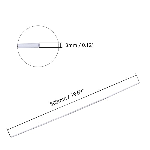 Image of Bettomshin 5Pcs ABS Rigid Plastic Hard Tube Round Tubing 0.12 inchOD x 19.69 inch Length for Garden Aquarium Agricultural White