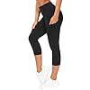 THE GYM PEOPLE Thick High Waist Capris Yoga Pants with Pockets, Tummy Control Workout Running Yoga Leggings for Women