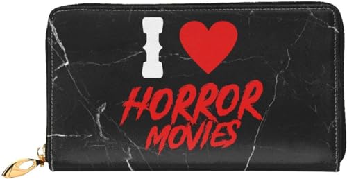 I Love Horror Movies Wallet Card Bag, Black