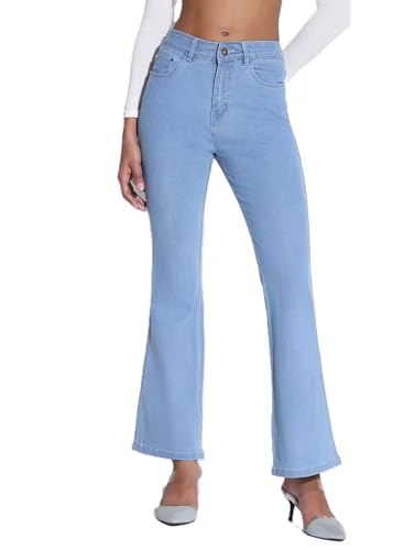 Image of ADBUCKS Women's Wide Leg Fit Mid Rise Bootcut Jeans Bell Bottom Jeans II Wide Leg