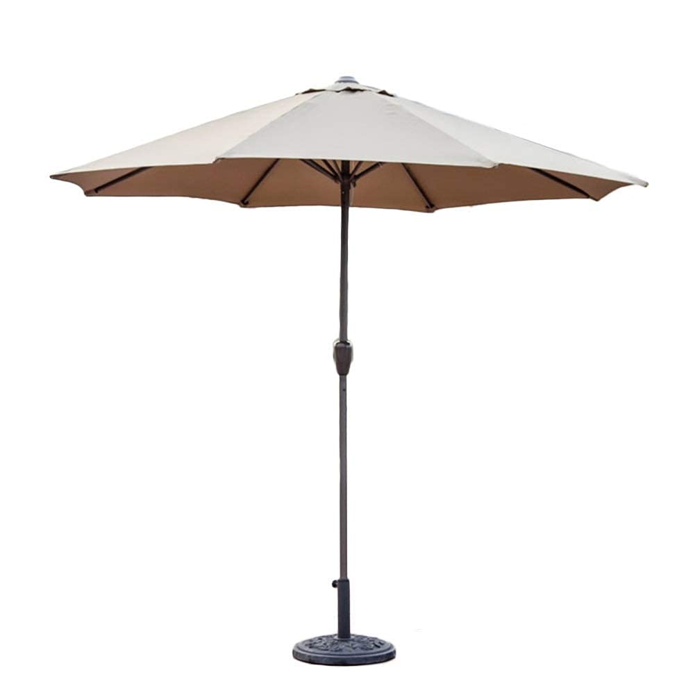 Parasoles 2.7M Redondo Jardín y toldo con manivela caqui para patios exteriores