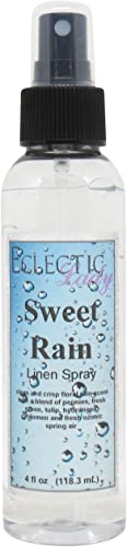 Sweet Rain Linen Spray, 8 ounces - Eclectic Lady Sheet and Linen Spray - No Artificial Colors, Parabens, or Preservatives - Long-Lasting Scent for Bed, Fabric & Pillow