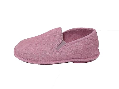 Biorelax Zapatillas de Estar por casa/Mujer Primavera-Verano/Talón Cerrado/Algodón Rizo/Suela: Goma/Talón Acolchado/Color Malva/Talla 40
