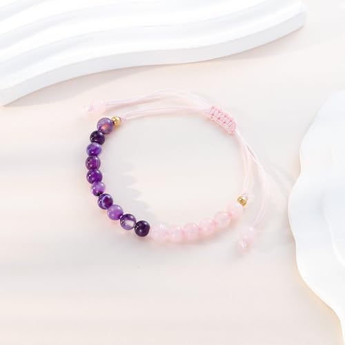 Sweet 16 Gifts Sweet Sixteen Gifts Sweet 16 Bracelet Purple Agate Rose Quartz Beads 16th Birthday Gift for Her3