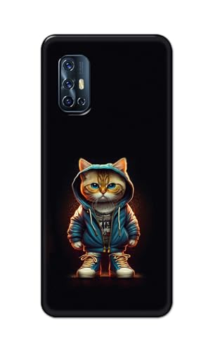 Image of Plastic Printfidaa Printed Hard Back Cover Case For Vivo V17 Back Cover (Hipster Cat) -112, Multicolor