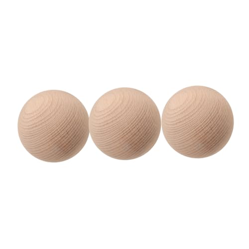 GAROZATION 3-Piece Set Small Wooden Balls for Golf Games Bocce Outdoor Lawn Game Easy Assembly Decorative Mini Spheres