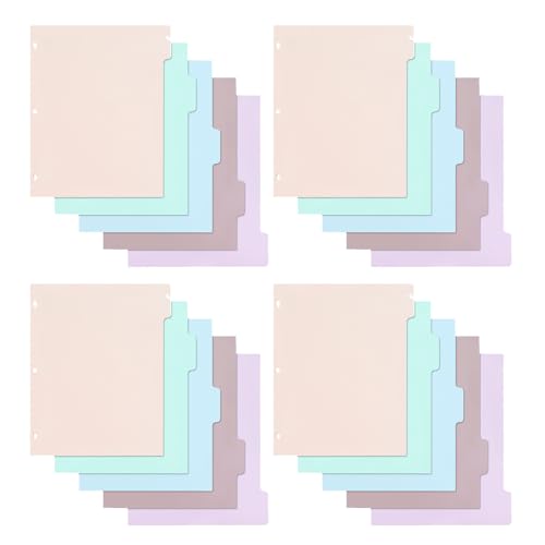Intercalaires en plastique pour fiches et classeur de recettes de cuisine de maison avec onglets