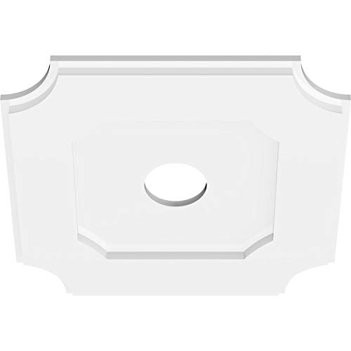 Image of Ekena Millwork CMP16LE-03000 Locke Architectural Grade PVC Contemporary Urethane Ceiling Medallions 16 inchOD x 3 inchID x 9 1 /2 inchC x 1 inchP
