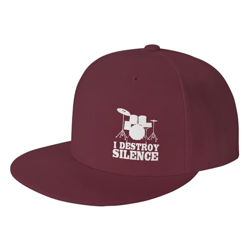 I Destroy Silence Drums Adjustable Outdoor Baseball Hat Flat Hat2