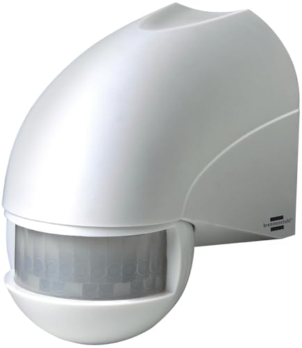Brennenstuhl Détecteur de mouvements Infrarouge PIR 180 / Capteur de mouvements (IP44, Secteur de Capture 180°, portée 12m, durée de Fonctionnement réglable) - Coloris Blanc