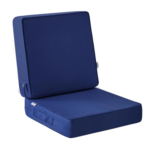 IPYNBAP Outdoor Chair Cushions, Waterproof Patio Chair Cushions 24x24x4 Inch, Outdoor Cushions with Removable Cover for Sofa, Fade Resistant Patio Cushions for Outdoor Furniture, Navy Blue