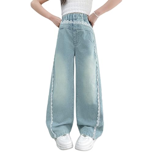 Baggy Jeans for Girls High Elastic Waisted Pants Casual Wide Leg Summer Trousers with Pockets Y2K Streetwear