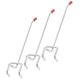 PRETYZOOM 3pcs Iron Pegboard Hooks Triple-Prong Tool Hangers for Wall-Mounted Pegboard Storage and Display, Industrial Hardware Hooks for Garage and Workshop Organization