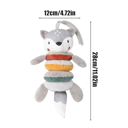 Générique Fox Shape Stroller Toy, Cartoon Stroller Activity, 11.02x4.72 inches Adorable Colorful Kids Hand Bell Puppet, Crib Accessory, Perfect for Babies Home and Travel Entertainment – Image 3