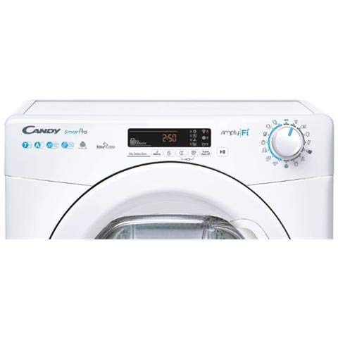 Candy Smart CSO4 H7A1DE-S Slim warmtepomp, 7 kg, Wi-Fi + Bluetooth, eenvoudig te strijken, vrije installatie, 60 x 46,5 x 85 cm, wit, klasse A + - Image 3