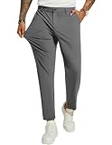 PJ PAUL JONES Men's Stretch Golf Pants with 5 Pockets Slim Fit Dress Pants for Men Travel Casual Work Trousers Dark Grey M